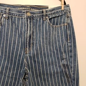 NWT American Eagle Striped Mom Jeans